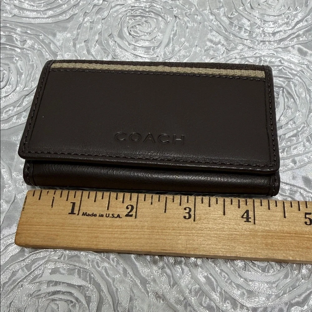 Coach Dark Brown Leather 6 Key Case
